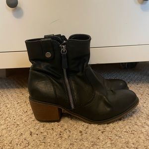 Black heeled booties